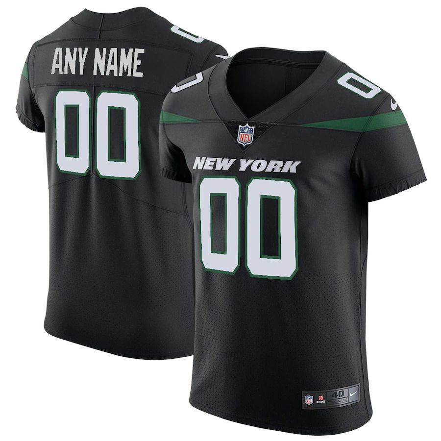 Men New York Jets Nike Stealth Black Vapor Untouchable Elite Custom NFL Jersey->customized nfl jersey->Custom Jersey